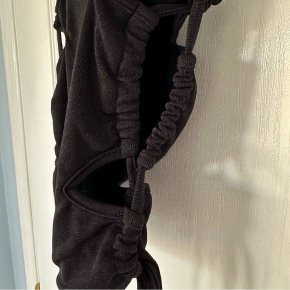 SEXY SUMMER BLACK CUT OUT SIDE BODYCON MINI SKIRT WITH ADJUSTABLE STRAPS  XS/S - Picture 6 of 8